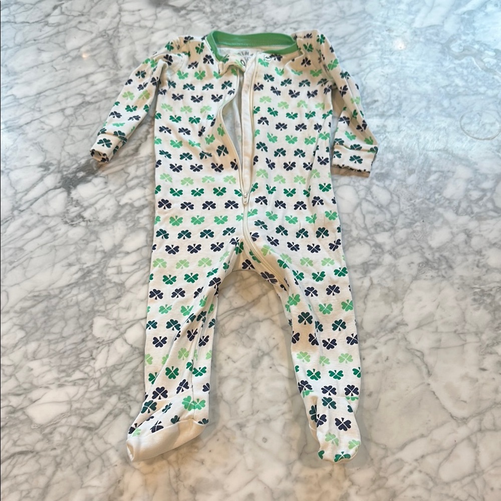 Green and Blue Clover Kids One Piece